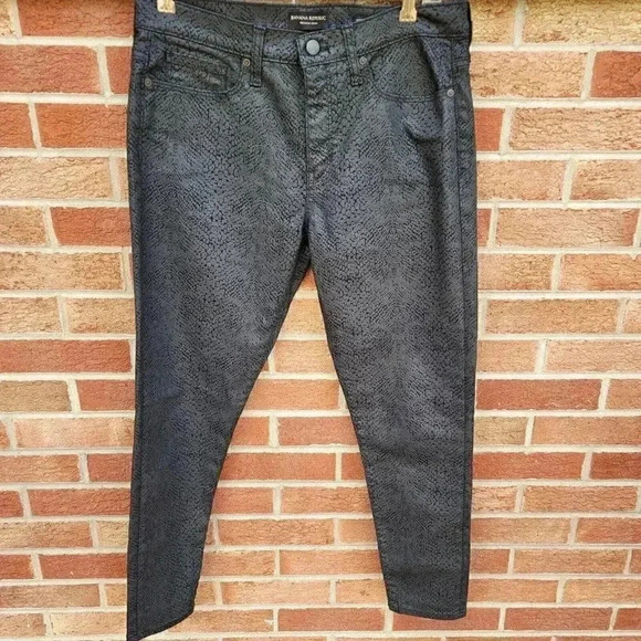 Banana Republic Mid-Rise Skinny Black Jeans Women's Size 30 Reg Serpent Print - Picture 1 of 6